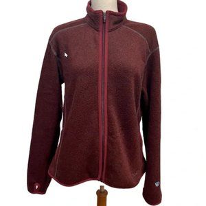 Kuhl Tara Alpaca Fleece Jacket Zip Front Maroon Red Thumb Holes Women’s XL